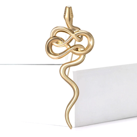 Spilla a Forma di Serpente in Lega Vintage per Uomo Donna Stile Europeo Galvanizzato Oro Argento Spilla da Risvolto Animale