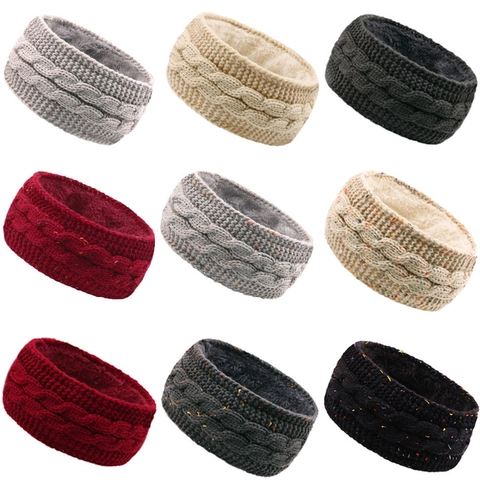 Strickstirnband Winter Warm Ohrenwärmer Fleecegefüttert Zopfmuster Haarband Elastisch Outdoor Sport Kopfband
