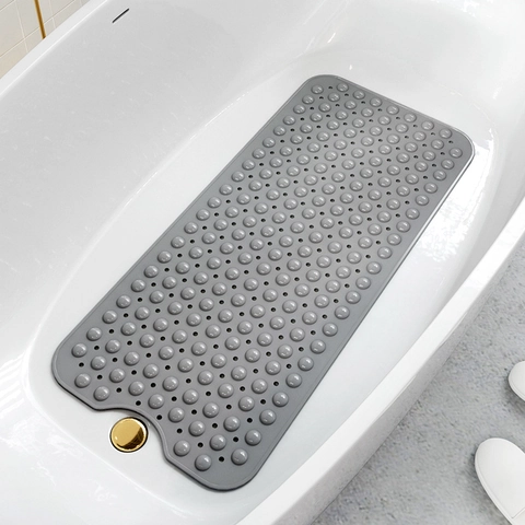 Lange PVC Badewannenmatte Rutschfeste Badezimmermatte Mit Saugnäpfen Und Drainagelöchern Massage Fußmatte Geruchlos