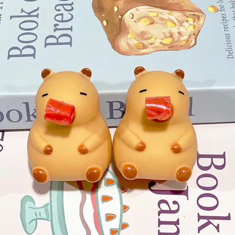 Capybara Squeeze Toy Vinyl Cute Animal Stress Relief Pop Out Eyes Tongue Rolling Novelty Sensory For Kids Adults
