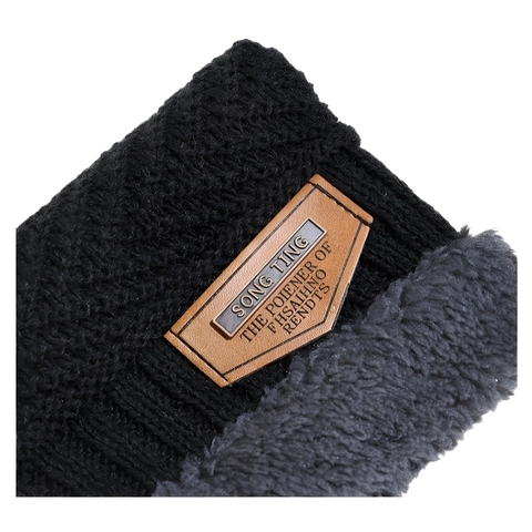 Winter Beanie Hat And Neck Warmer Gloves Thickened Acrylic Knit With Fleece Lining Outdoor Warm Windproof For Men Women