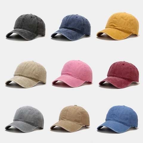 Cappellino Da Baseball In Cotone Lavato Retro Distressed Dad Hat Regolabile Traspirante Protezione Solare Casual Uomo Donna