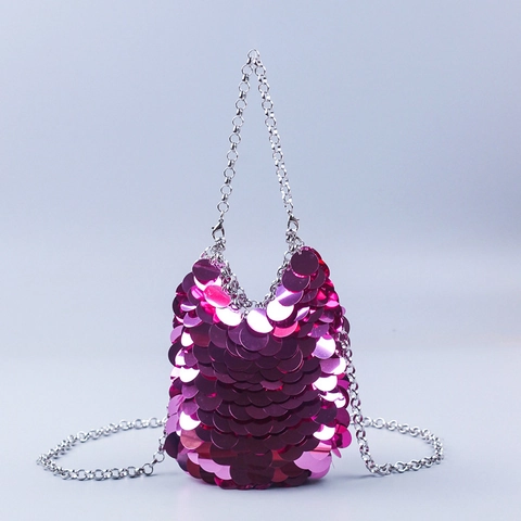 Mini Pailletten Umhängetasche Acryl Metall Fischschuppen Handytasche Für Party Bankett Mode Glänzende Damen Accessoires