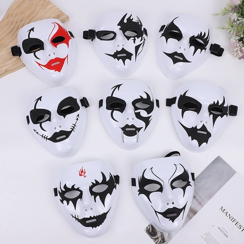 Full Face Hip Hop Dance Mask Plastic Halloween Party Ghost Jabbawockeez Style Painted Costume Mask DIY Accessory