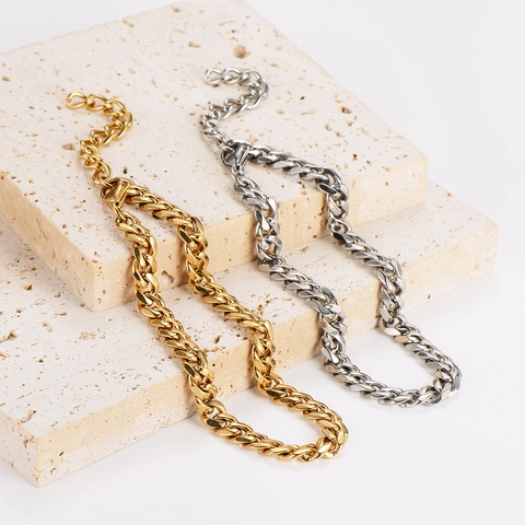 Tobillera De Eslabones Cubanos Acero Inoxidable 304 Ancho Joyería De Cadena De Pie Hip Hop Para Hombre Mujer