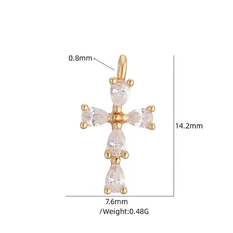 Colgante De Cruz De Plata De Ley 925 Circonita Gota De Agua Pera Hip Hop Joyas Religiosas Para Mujeres