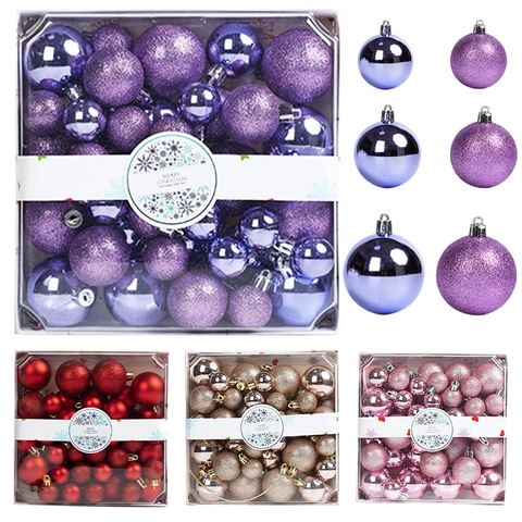 Palle Di Natale Decorazioni Appese Albero Plastica Luccicanti Lucide Opache Multicolore Festa Casa Ornamenti Festivi