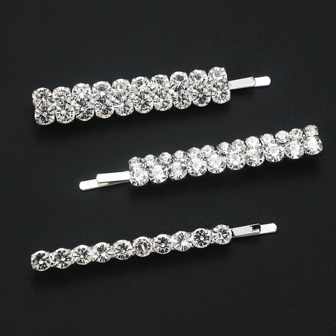 Pinzas Para El Cabello De Stras Brillantes Pasadores De Aleación De Cristal Elegantes Joyas Para El Cabello Para Mujeres
