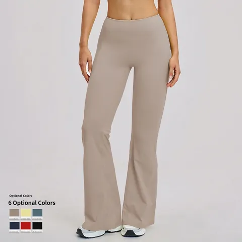 High Waist Schlaghose Yoga Hose Bauchkontrolle Po Lifting Atmungsaktiv Slim Fit Bootcut Workout Leggings Damen