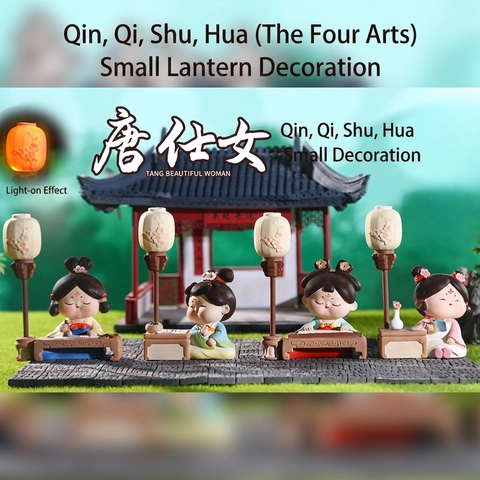 Figurines De Dame De La Dynastie Tang Style Chinois Résine Ornement Version Q Décoration De Bureau Cadeau Fait Main