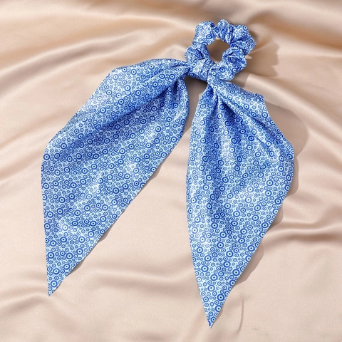 Evil Eye Scarf Scrunchie Satin Satin Elastic Hair Tie With Long Streamers Vintage Bohemian Ponytail Holder For Women