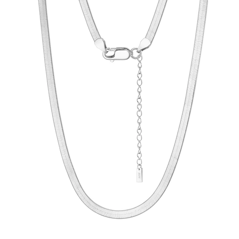 Collana a Catena a Spina di Pesce in Argento Sterling 925 per Donna Collane a Catena Piatta Minimaliste Gioielli Girocollo Sottili