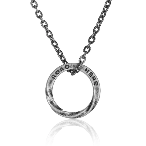 Μενταγιόν Κολιέ Mobius Ring Titanium Steel Retro Hip Hop Unisex Κοσμήματα Χαραγμένο Λουστρέ Αλυσίδα Αξεσουάρ