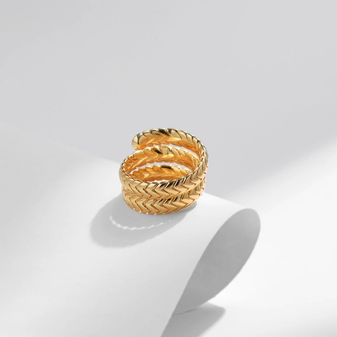 Vintage 18K Gold Plated Copper Ring For Women Zirconia Butterfly Heart Inlaid Adjustable Open Ring Elegant Fashion Jewelry Gift