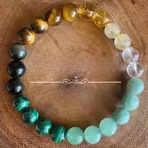 Naturstein Perlenarmband Handgefertigt Boho Retro Heilenergie Chakren Unisex Elastisch Schmuck