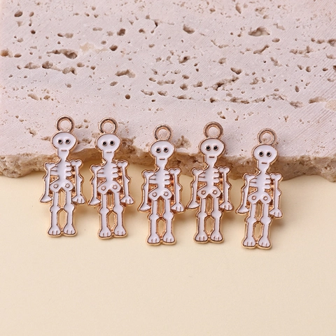 Pendentif Squelette Crâne Alliage Émail Halloween Gothique Punk Charms Pour La Fabrication De Bijoux DIY Colliers Bracelets