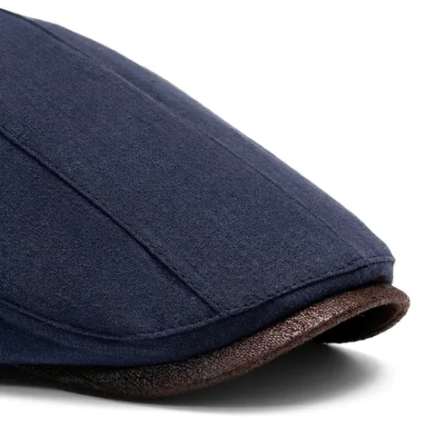Flat Cap Retro British Style Cotton Linen Breathable Duck Tongue Hat Adjustable Vintage For Men Women Lightweight