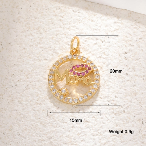 Mama Mom Heart Pendant Gold Plated Copper Cubic Zirconia Mother Of Artificial Pearl Shell Charms Jewelry For Mother Day Gift Sweet