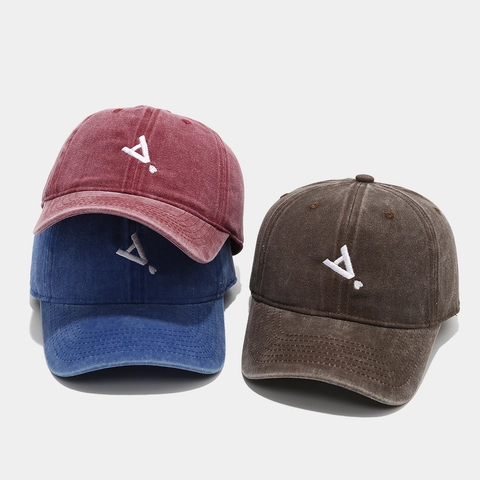 Vintage Gewaschene Baumwolle Baseballkappe Buchstaben Stickerei Retro Streetwear Sonnenschutzhut Verstellbar