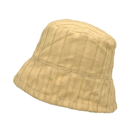 Cappello Alla Pescatora In Cotone A Righe Verticali Retro Bordo Tagliato A Vivo Protezione Solare Versatile Per Donna Uomo