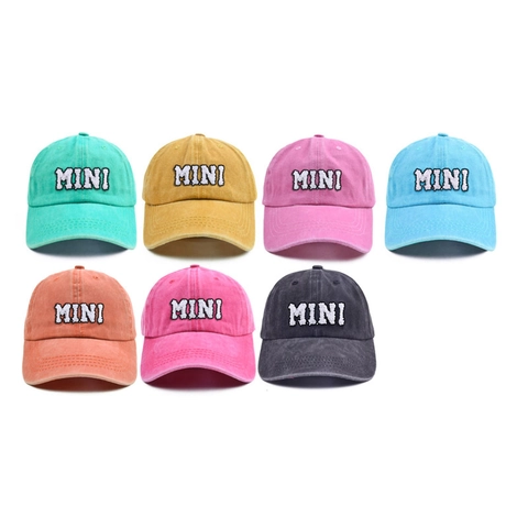Cappello Da Baseball Cotone Lavato Ricamo Lettere MINI MAMA Protezione Solare Stile Casual Per Bambini E Adulti