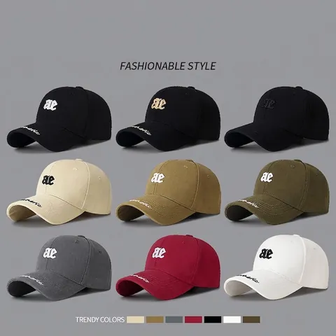 Cotton Baseball Cap Embroidered Letters Aesthetic Casual Sun Protection Fashion Adjustable Unisex Curved Brim Hat