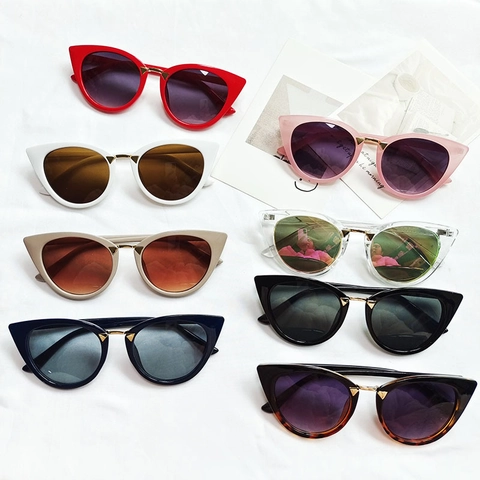 Gafas De Sol Ojo De Gato Retro Para Mujer UV400 Polarizadas Marco PC Con Puente Metálico Vintage Estilo Streetwear