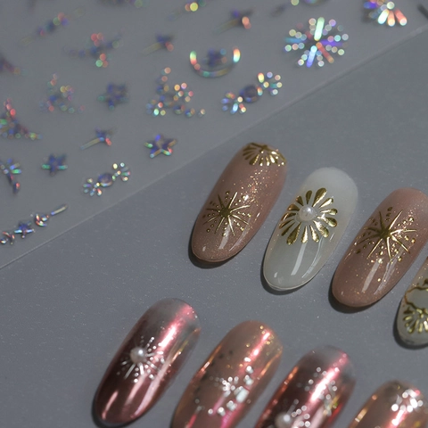 3D Bronzing Nagelkunst Aufkleber Stern Mond Himmlisch Relief Klebend Metallic Laser Decals Für DIY Maniküre Frauen
