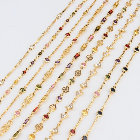 Bunte Zirkon Halskette Für Damen Vergoldete Kupfer Choker Mit Mehrfarbigen Geometrischen Kristallen Eleganter Schmuck