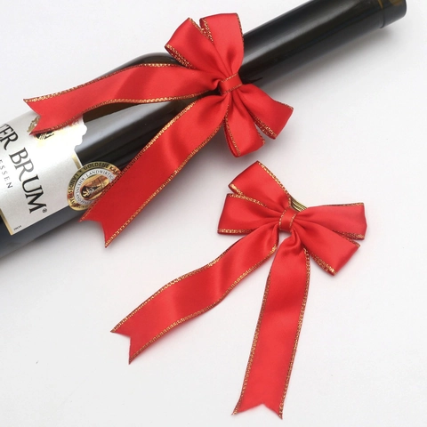 Rote Weihnachts Schleifen Samt Goldrand Band Streamer Für Baum Geschenkverpackung Kranz Ornament Feiertags Deko