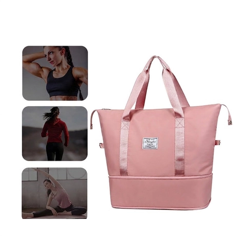 Bolsa De Viaje Gran Capacidad Tela Oxford Plegable Separación Seco Húmedo Compartimento Zapatos Impermeable Yoga