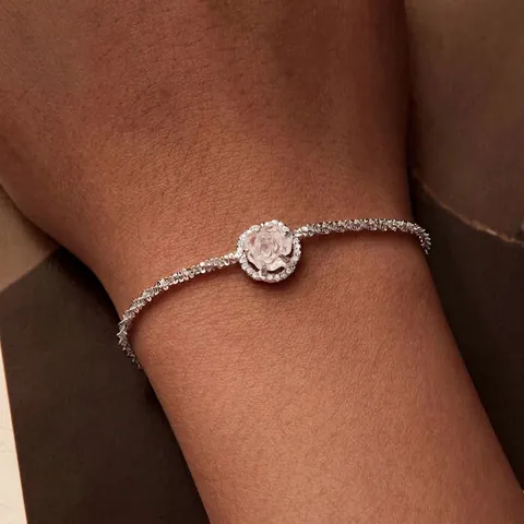 Pulsera De Rosa De Plata De Ley 925 Cambio De Color UV Resina Circón Joyería Regalo Romántico Para Mujeres Cadena Ajustable