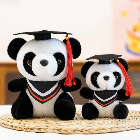 Süßer Abschluss Panda Plüsch Schlüsselanhänger Doktor Panda Stofftier Mit Doktorhut Und Quaste Als Abschlussgeschenk Souvenir