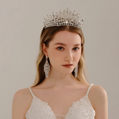 Corona De Novia Barroca Aleación Estrás Retro Lujo Tiara De Boda Para Mujeres Niñas Accesorios Para El Cabello