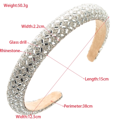 Baroque Padded Rhinestone Headband For Women Vintage Sparkling Crystal Hair Band Fashion Wedding Party Hair Accessories