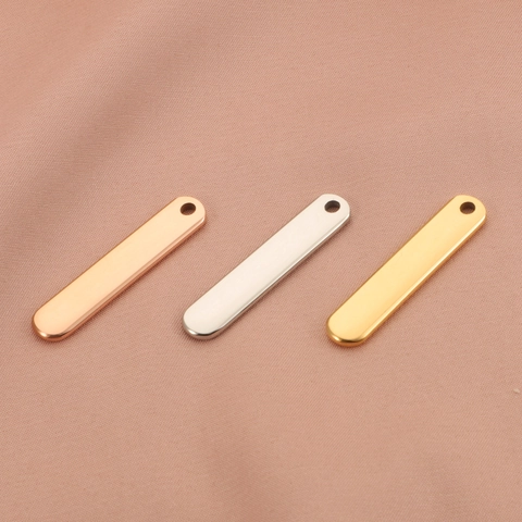 Mirror Polished Vertical Bar Pendant 304 Stainless Steel Blank Tag For DIY Jewelry Making Necklaces And Bracelets