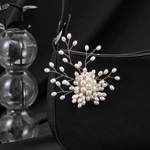 Spilla a Ramo d'Albero con Perle Artificiali Elegante Vintage per Donna Spilla a Fiore in Lega Oro Accessorio Gioielli Moda