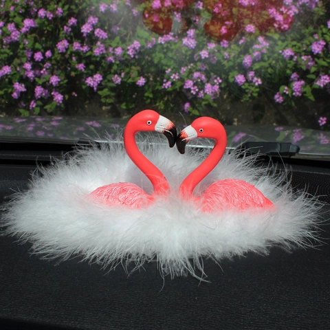 Ornamenti Per Cruscotto Auto Fenicottero Statuette Di Animali In Resina Per Decorazione Interni Regalo