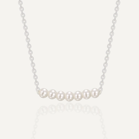 Collier Künstliche Perle En Argent Sterling 925 Minimaliste Künstliche Perles Blanches Rangée Élégante Chaîne De Clavicule Délicate Bijoux Femmes