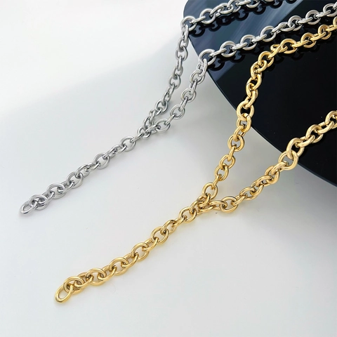 Collar De Cadena Gruesa Acero Inoxidable Eslabones Hip Hop Streetwear Minimalista Joyería Hipster Para Hombres Y Mujeres