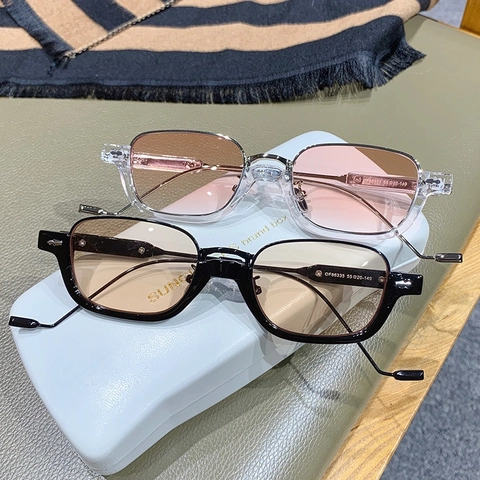 Retro Small Square Sunglasses UV400 Protection Plastic Metal Frame Fashion Eyewear For Men Women Korean Style