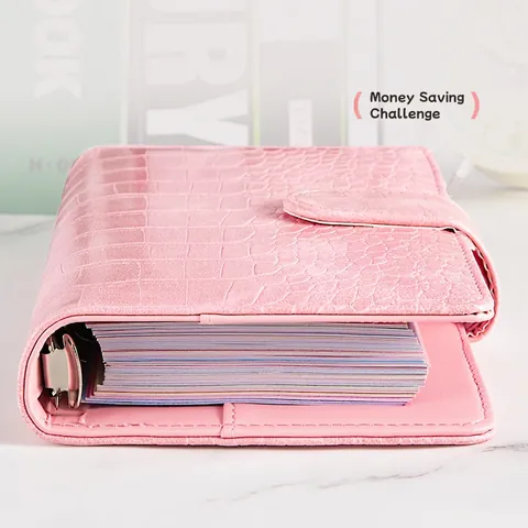 A6 Budget Binder PU Leer Krokodillenpatroon Geld Besparen Uitdaging Notitieboek Rits Enveloppen Contant Geld Budget Organizer