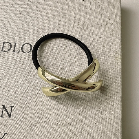 Minimalistische Gelegeerd Metalen Scrunchies Geometrisch Gedraaid Elastiekje Haarelastiekjes Elegante Paardenstaarthouder