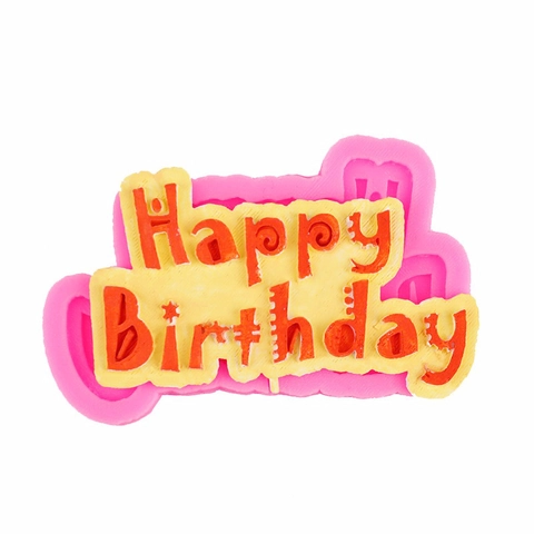 Happy Birthday Letter Shape Silicone Mold For Fondant Chocolate Cake Decoration Baking Tool Crafting