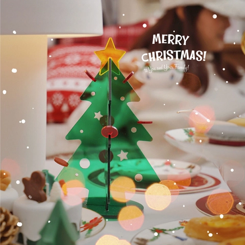 Mini Acryl Weihnachtsbaum Tischdeko Grün Transparent Weihnachten Dekoration Festliches Geschenk Tabletop Deko