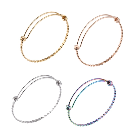Brazalete Extensible De Acero Inoxidable Para Mujeres Hombres Diseño De Torsión En Espiral Minimalista Joyería De Moda
