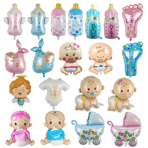 Baby Shower Foil Balloons Aluminum Film Cartoon Shape Gender Reveal Party Decorations Newborn Birthday Celebration Baby Boy Girl