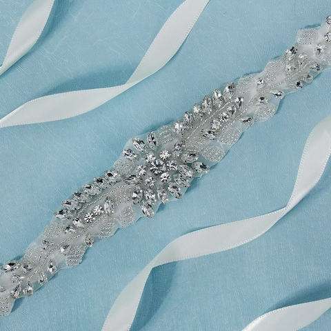Cintura Da Sposa Matrimonio Strass Perla Artificial Cristallo Nastro Di Raso Lusso Fatto A Mano Per Spose Damigelle