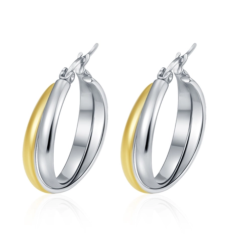 Intertwined Spherical Hoop Earrings Stainless Steel 18K Gold Plated Geometric Round Minimalist Trendy Fashion Jewelry For Women