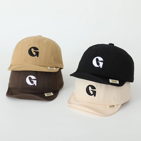 Berretto Baseball Neonati Twill Cotone Ricamo Lettera G Top Morbido Tesa Corta Cappello Sole Regolabile Stile Casual